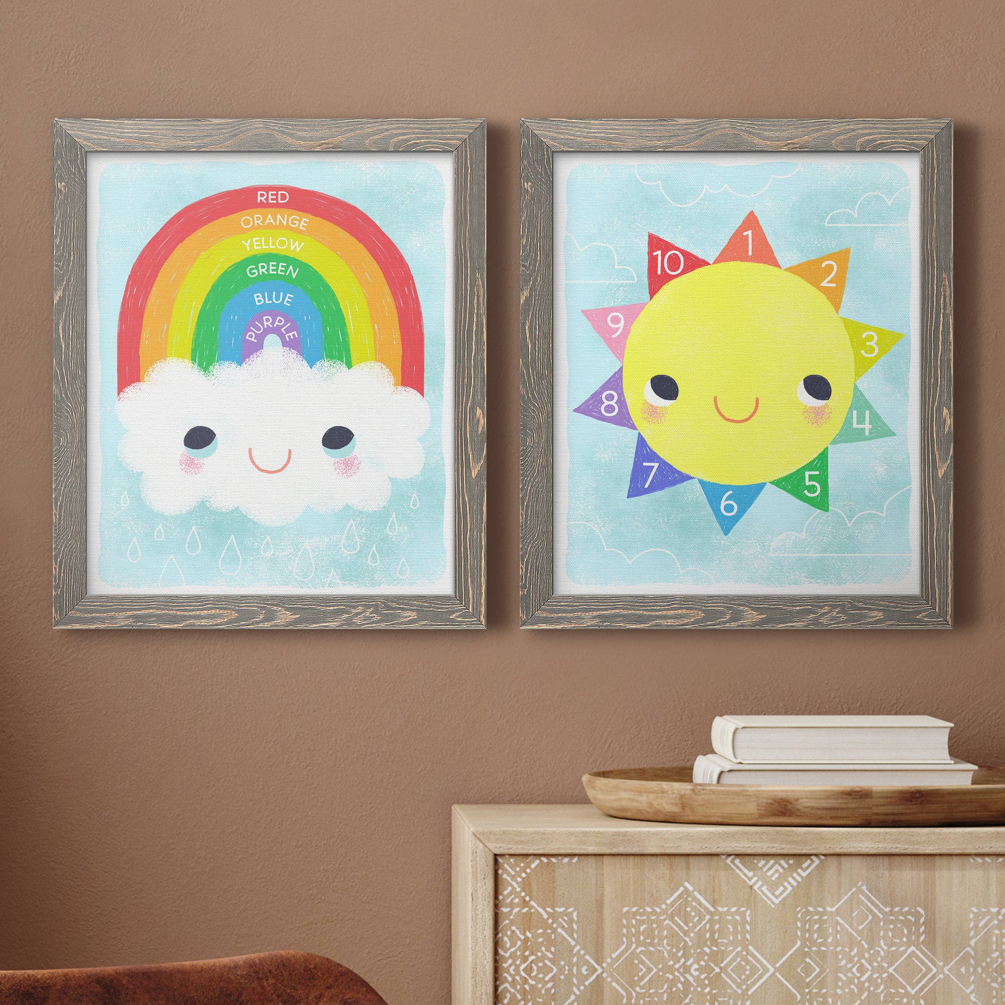 Rainbow Colors- Premium Framed Canvas in Barnwood - Ready to Hang