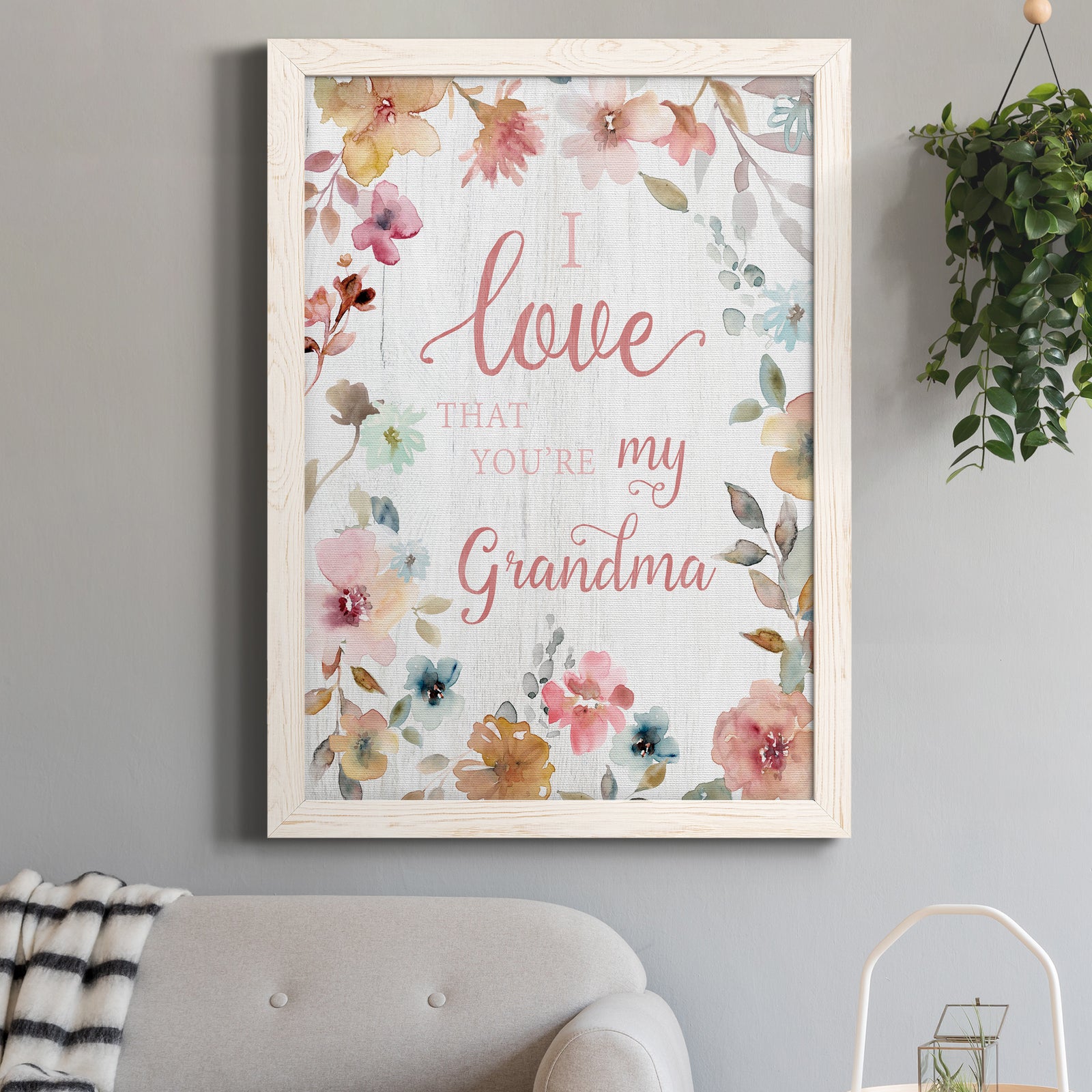 Love Grandma - Premium Canvas Framed in Barnwood - Ready to Hang