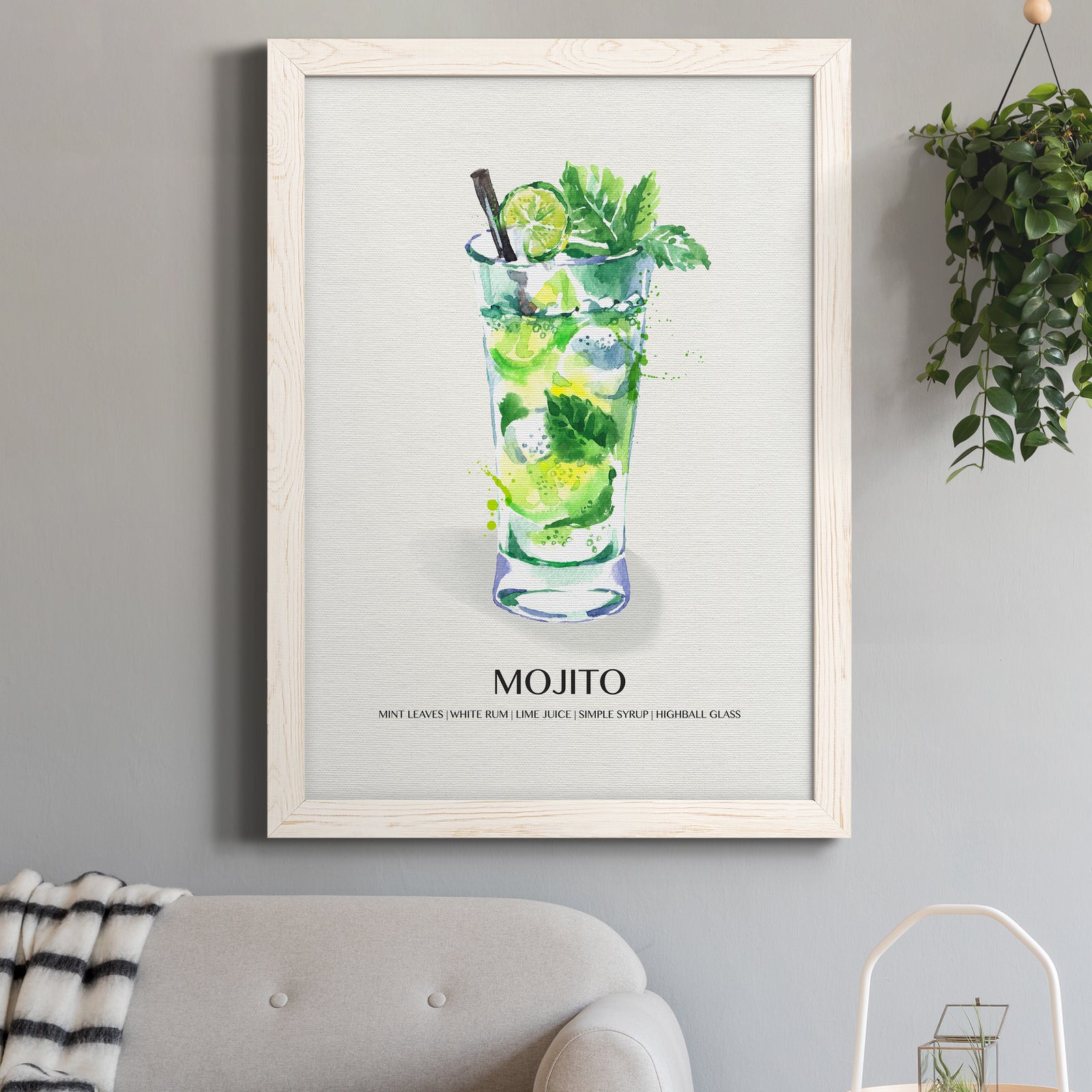 Mojito - Premium Canvas Framed in Barnwood - Ready to Hang