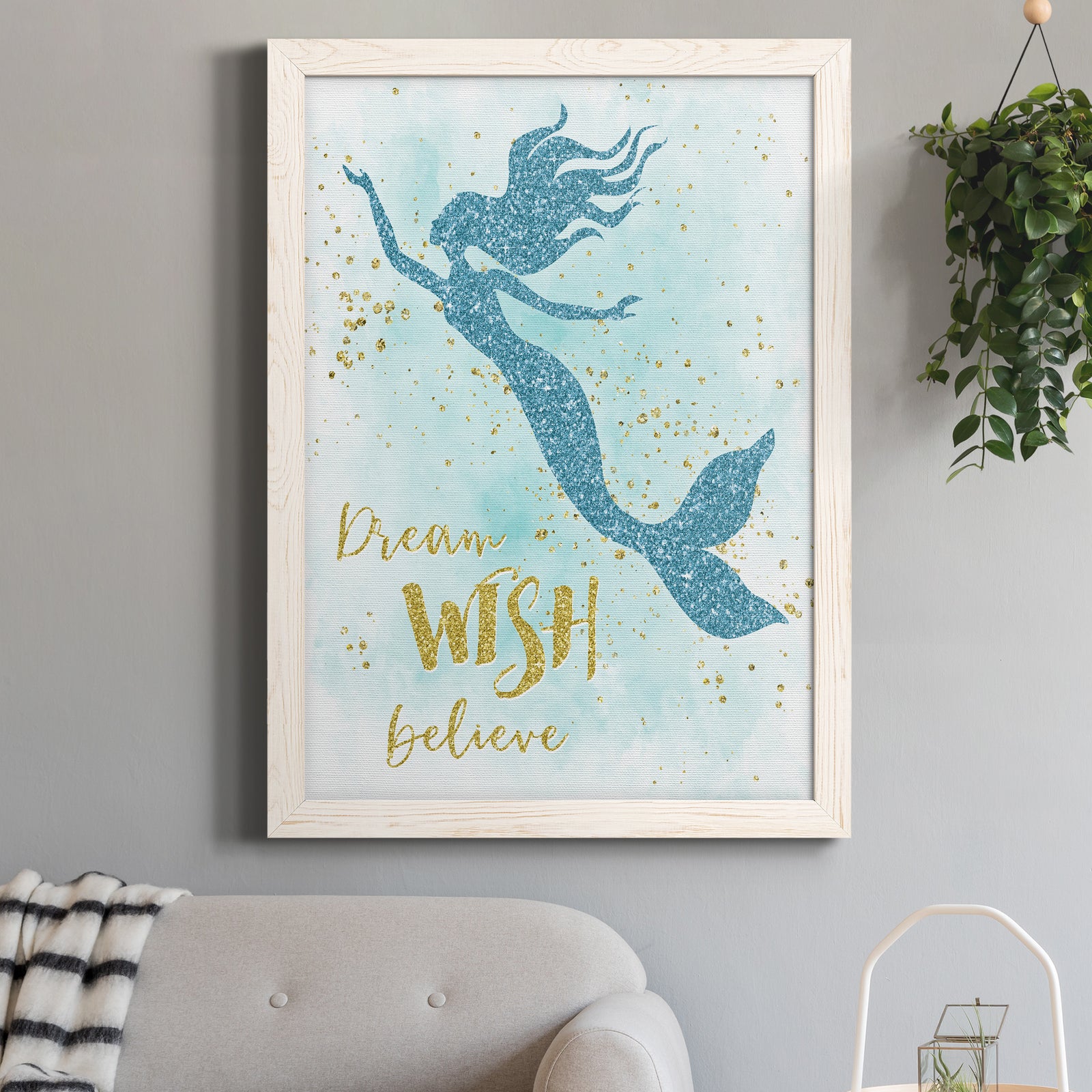 Dream Wish Believe - Premium Canvas Framed in Barnwood - Ready to Hang