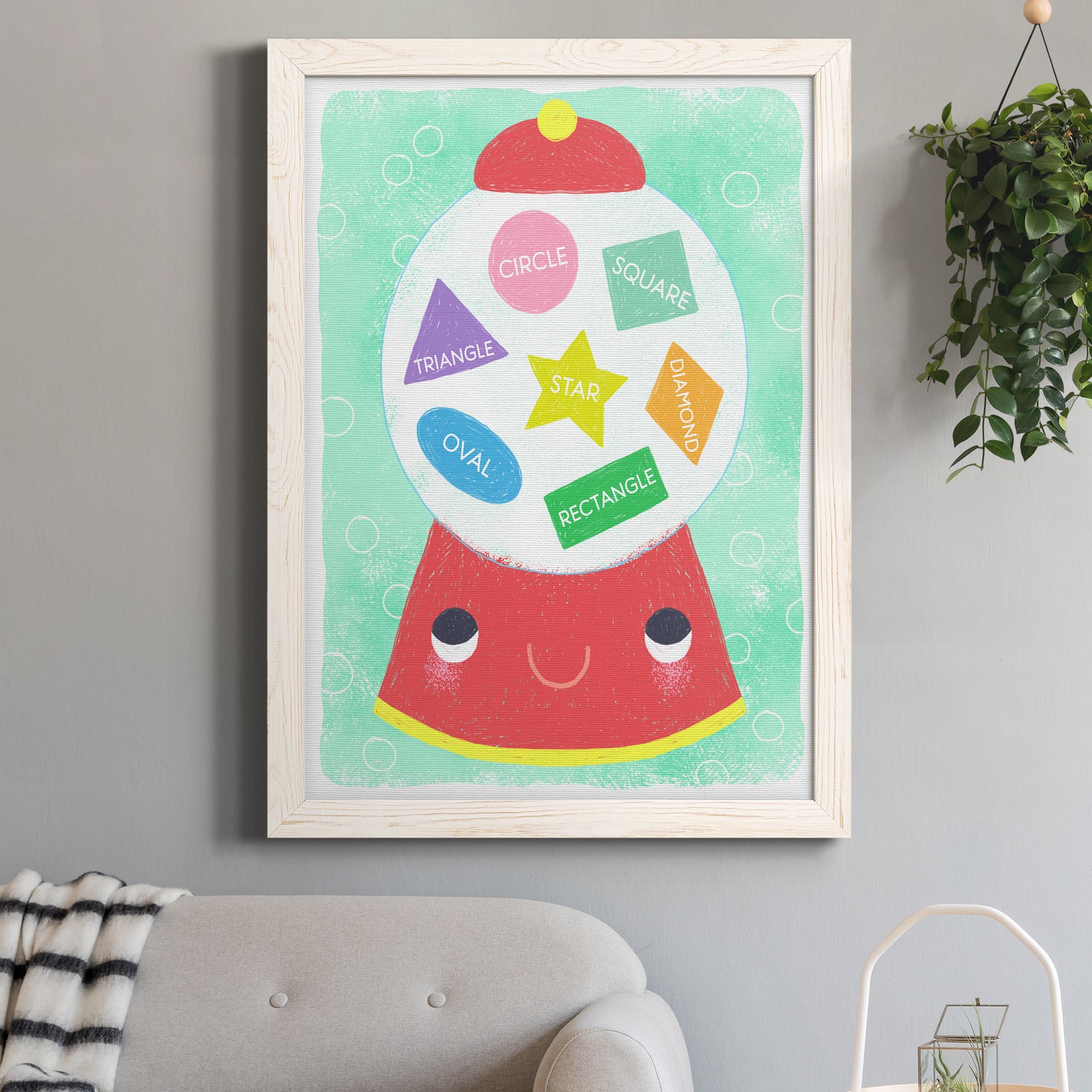 Gumball Shapes - Premium Canvas Framed in Barnwood - Ready to Hang
