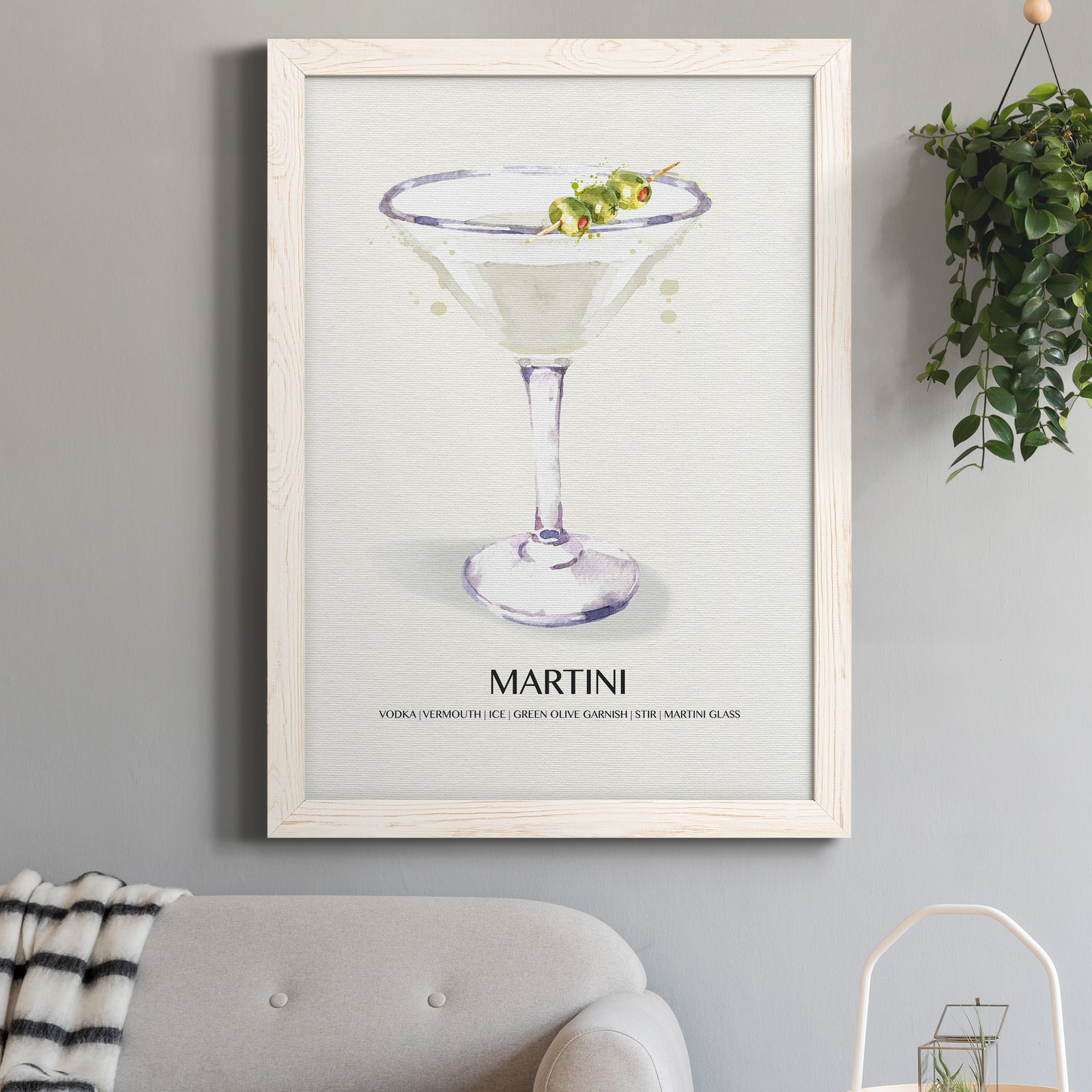 Martini - Premium Canvas Framed in Barnwood - Ready to Hang