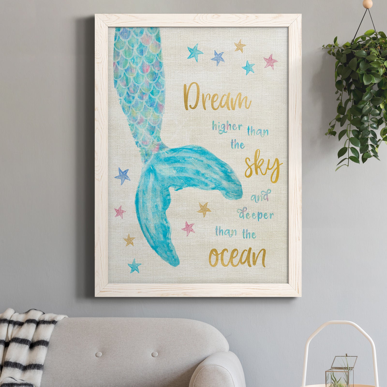 Mermaid Dream - Premium Canvas Framed in Barnwood - Ready to Hang