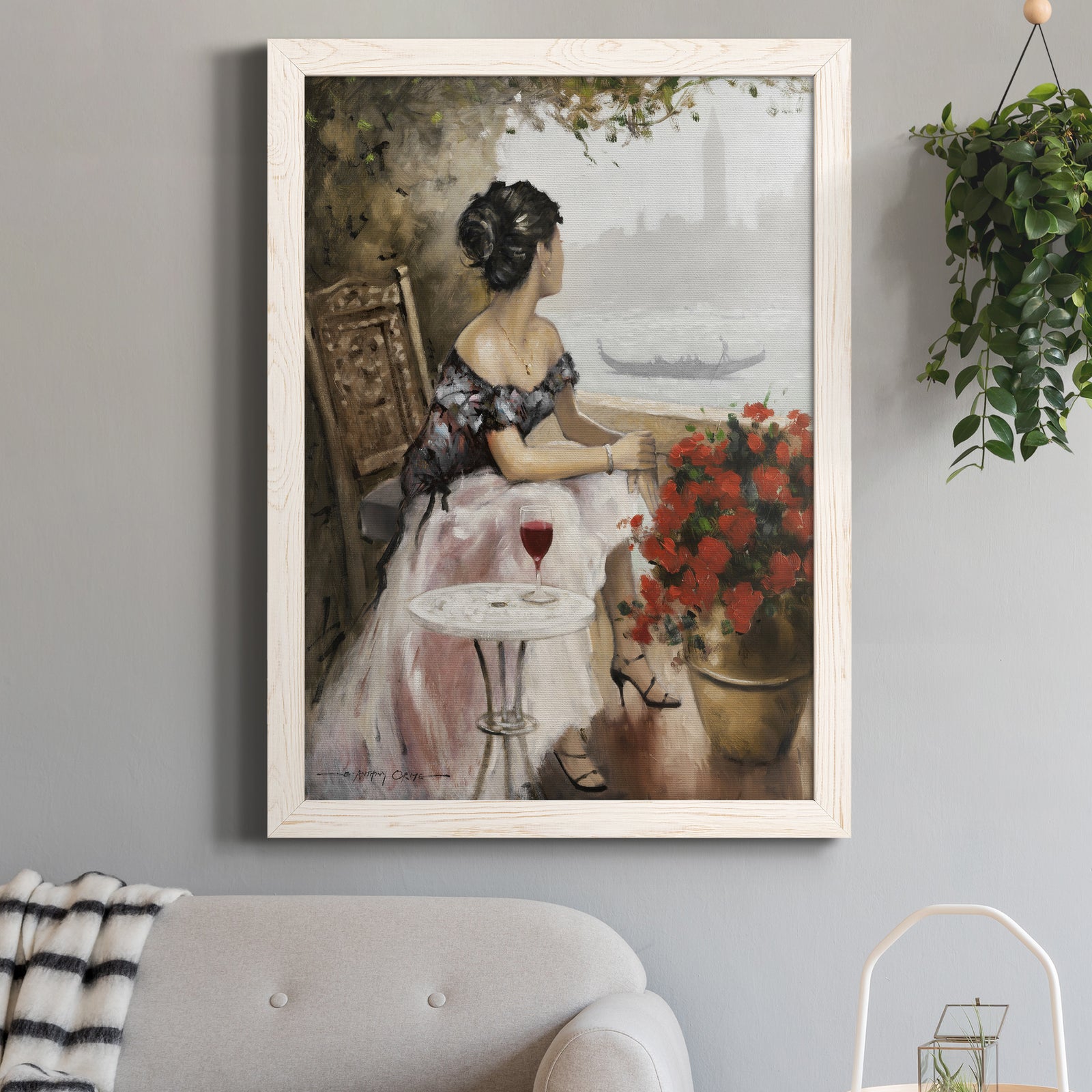 Afternoon On The Canal - Premium Canvas Framed in Barnwood - Ready to Hang