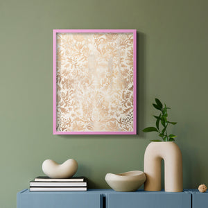 Walnut Damask I - Restickable Framed Art Print