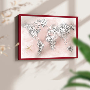 45092,world map,leopard print,artwork,modern design,soft pink,vintage compass,home decor,animal print,wall art,illustration,geography,stylish,elegant,framed art,contemporary decor,creative design,interior design,textured background,decorative piece,travel theme,nature inspired,unique artwork,global map,chic decor,feminine style,abstract art,wall decoration,visual art,fashionable design,printed map,color palette,animal kingdom,contemporary artwork,tropical themes,patterned map,Re-stickable,Text & Numbers