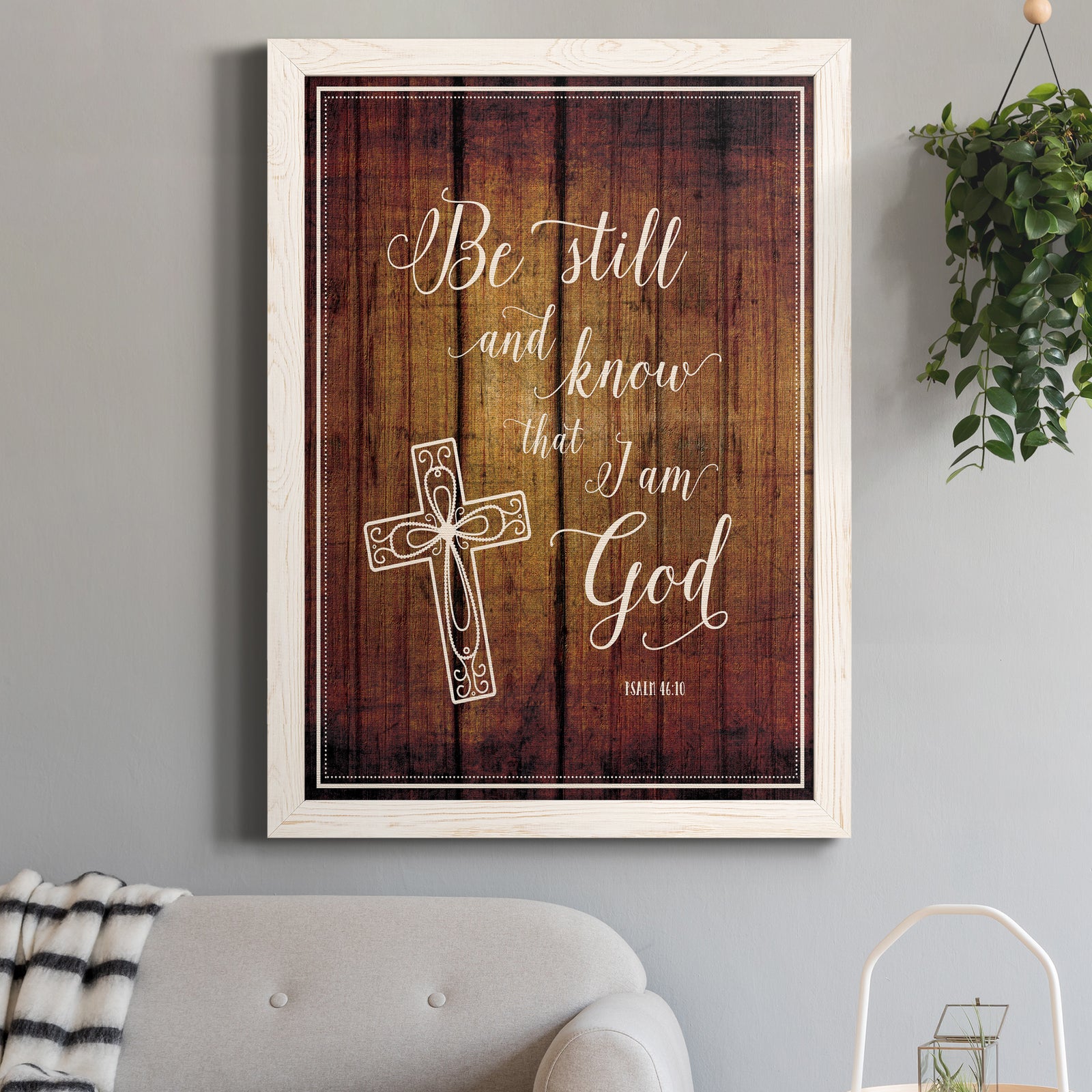 Be Still - Premium Canvas Framed in Barnwood - Ready to Hang