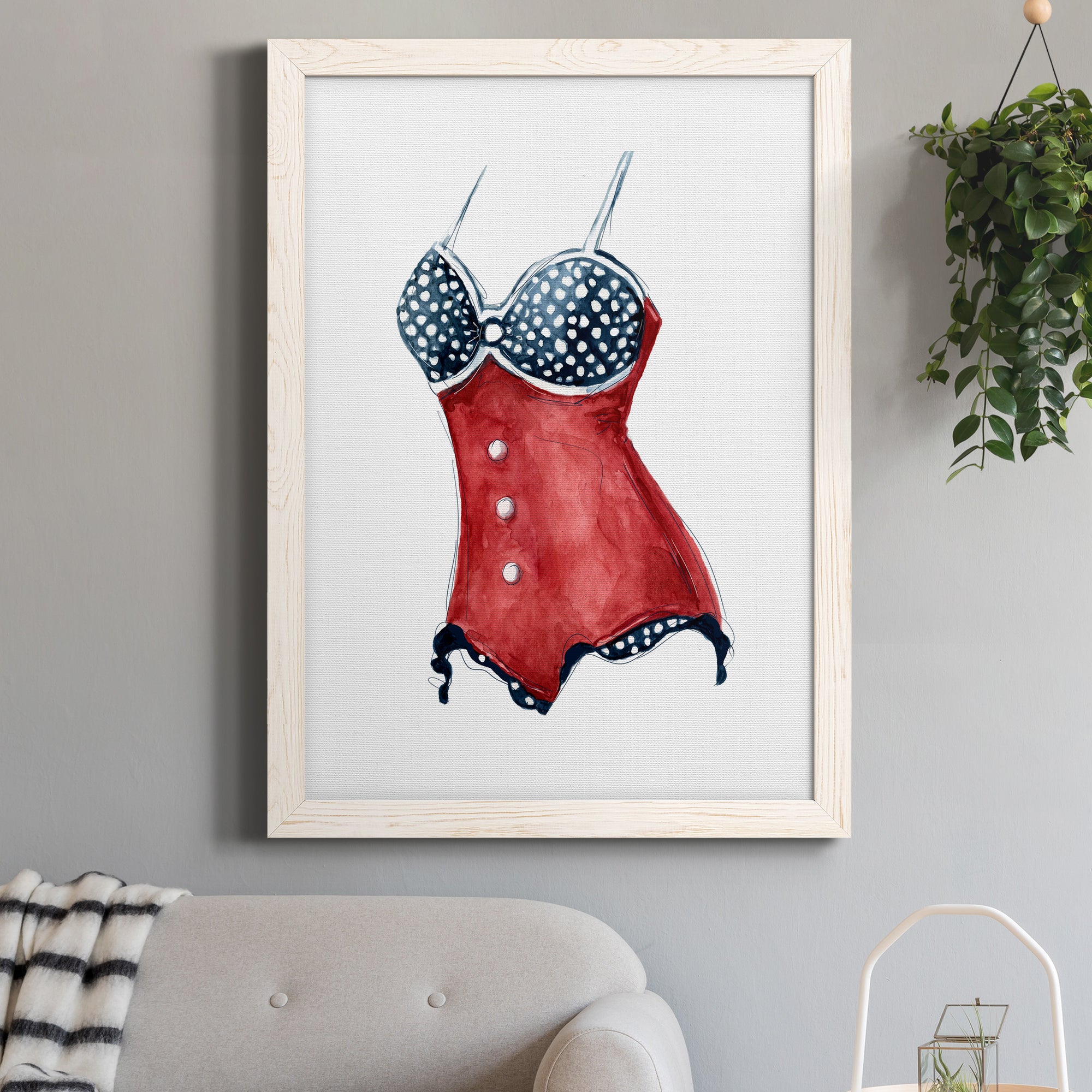 Vintage Swimwear II - Premium Canvas Framed in Barnwood - Ready to Hang