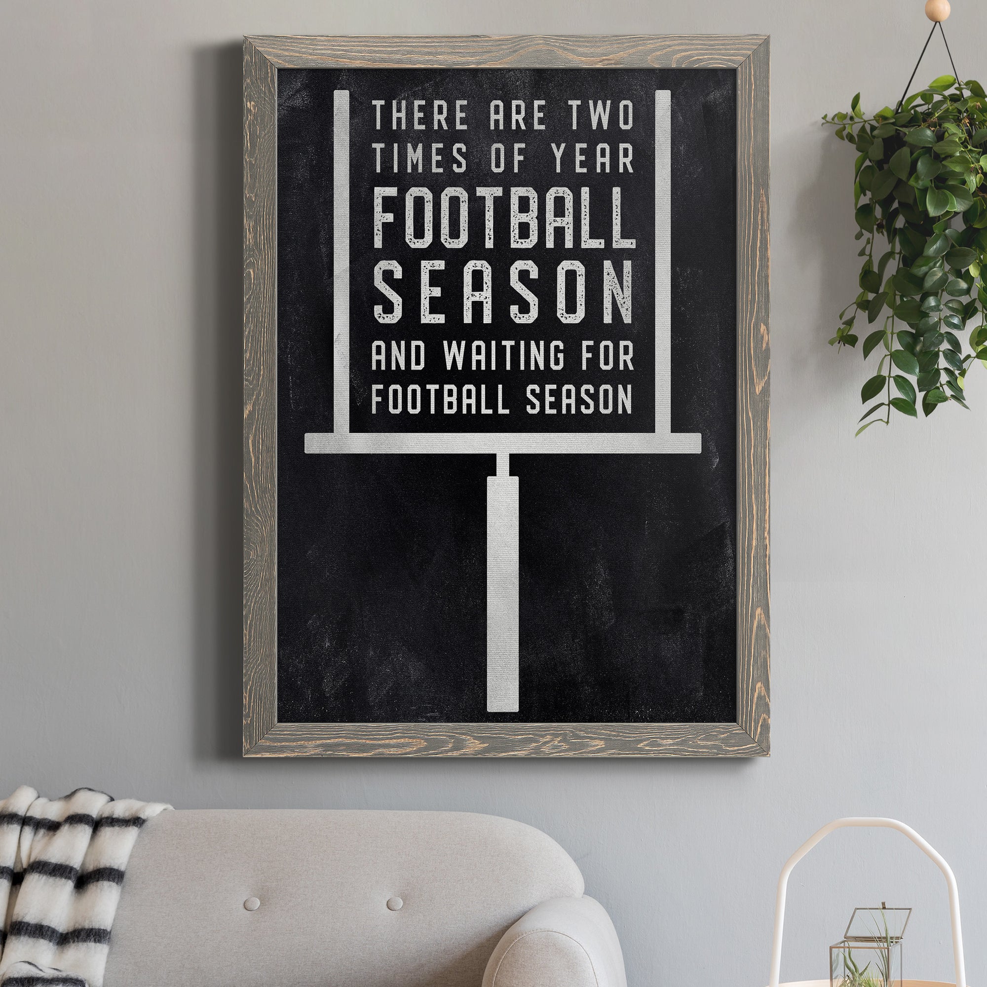 Football Season - Premium Canvas Framed in Barnwood - Ready to Hang