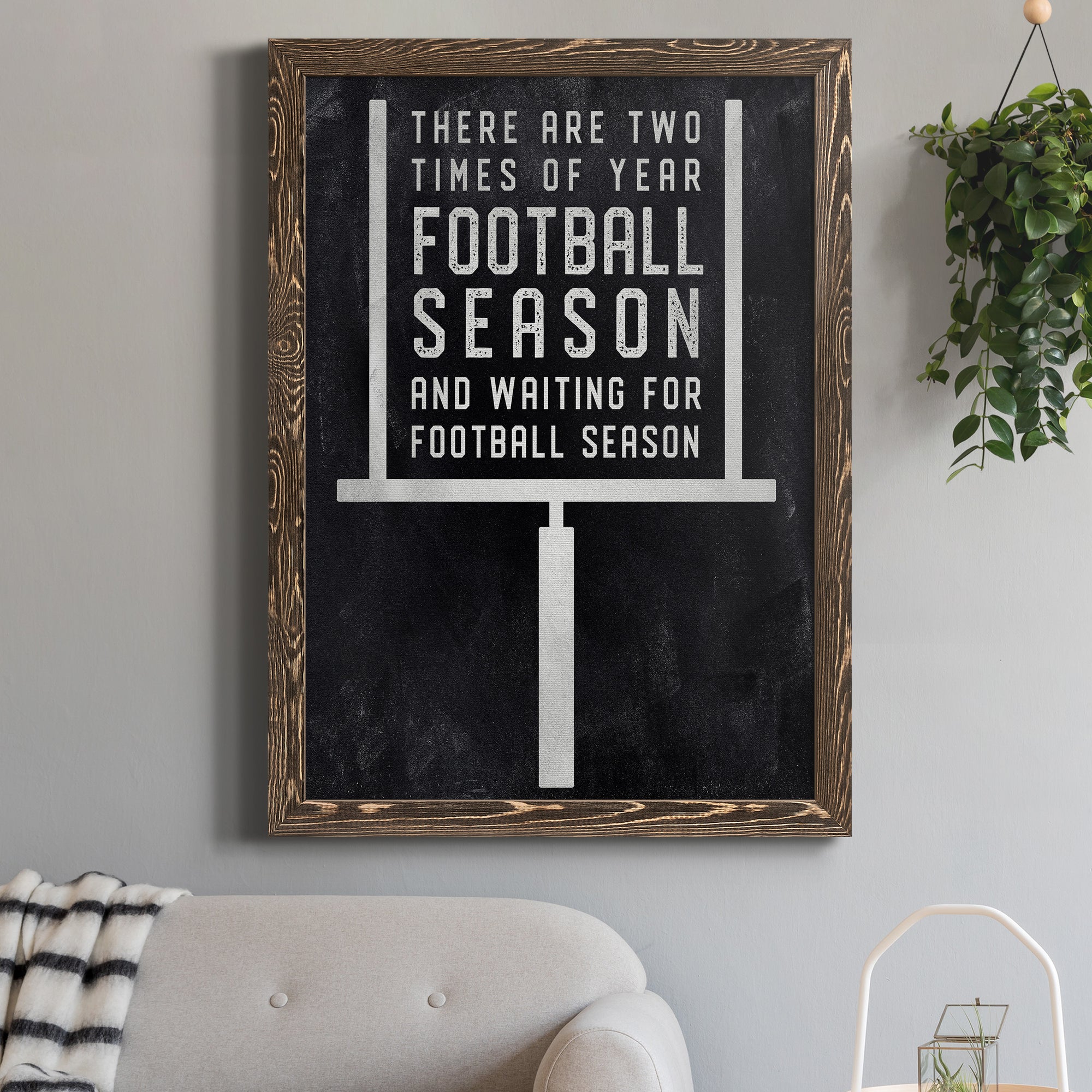 Football Season - Premium Canvas Framed in Barnwood - Ready to Hang