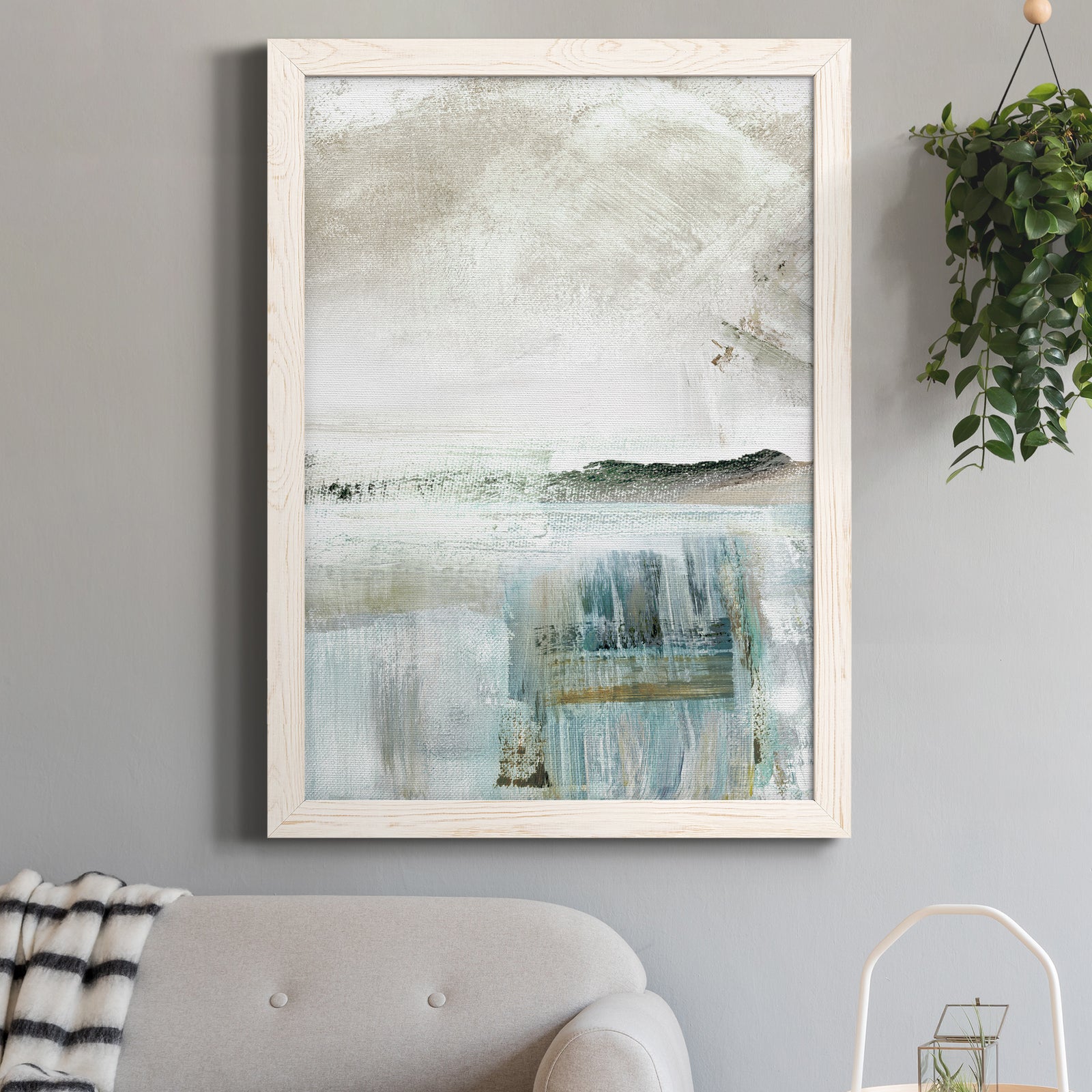 Summer Teal II - Barnwood Framed Canvas Print
