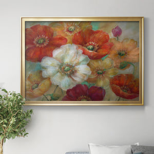 Poppycentric - Modern Framed Canvas Print
