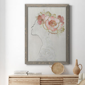 Fashion Floral Silhouette II - Premium Canvas Framed in Barnwood - Ready to Hang