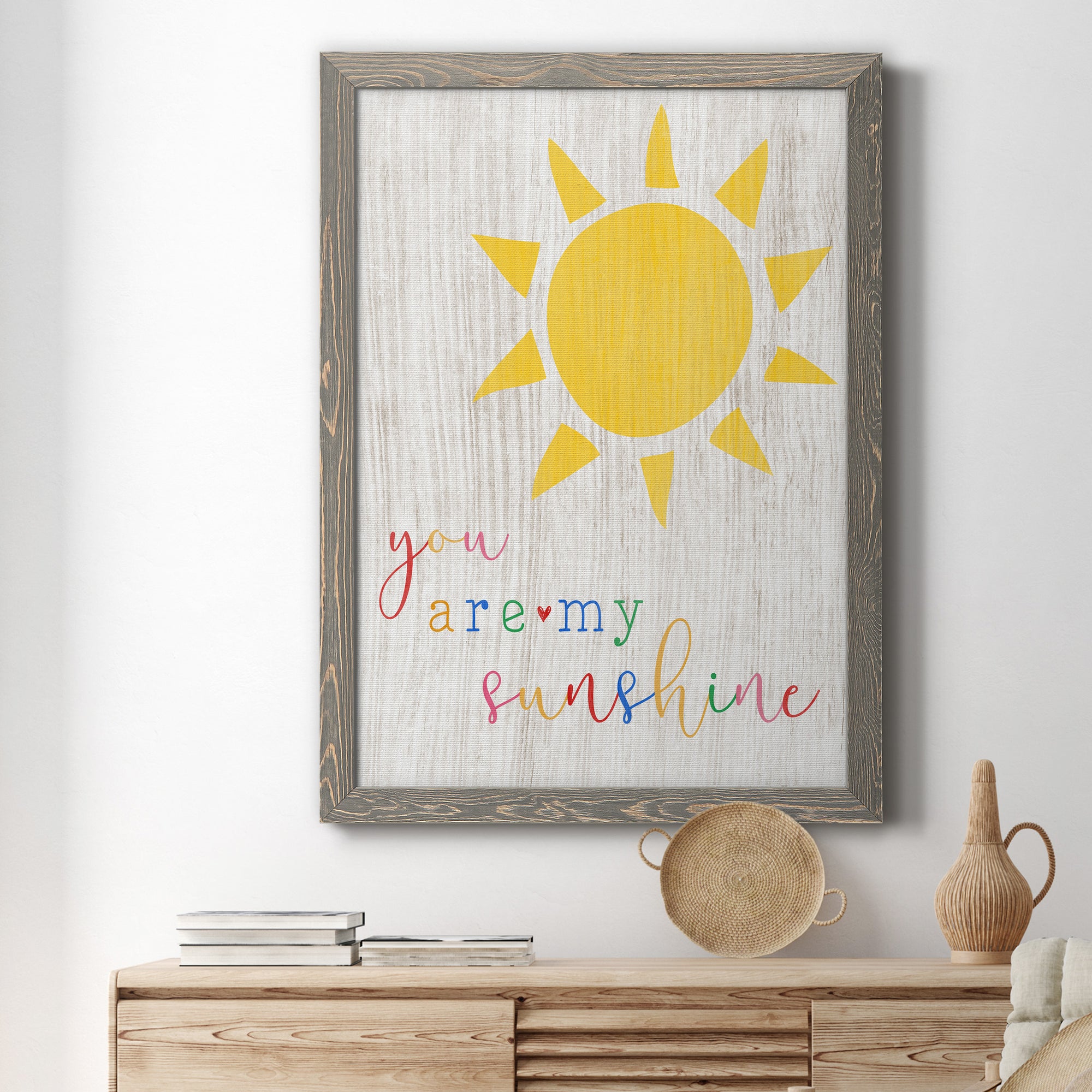 You are my Sunshine - Premium Canvas Framed in Barnwood - Ready to Hang