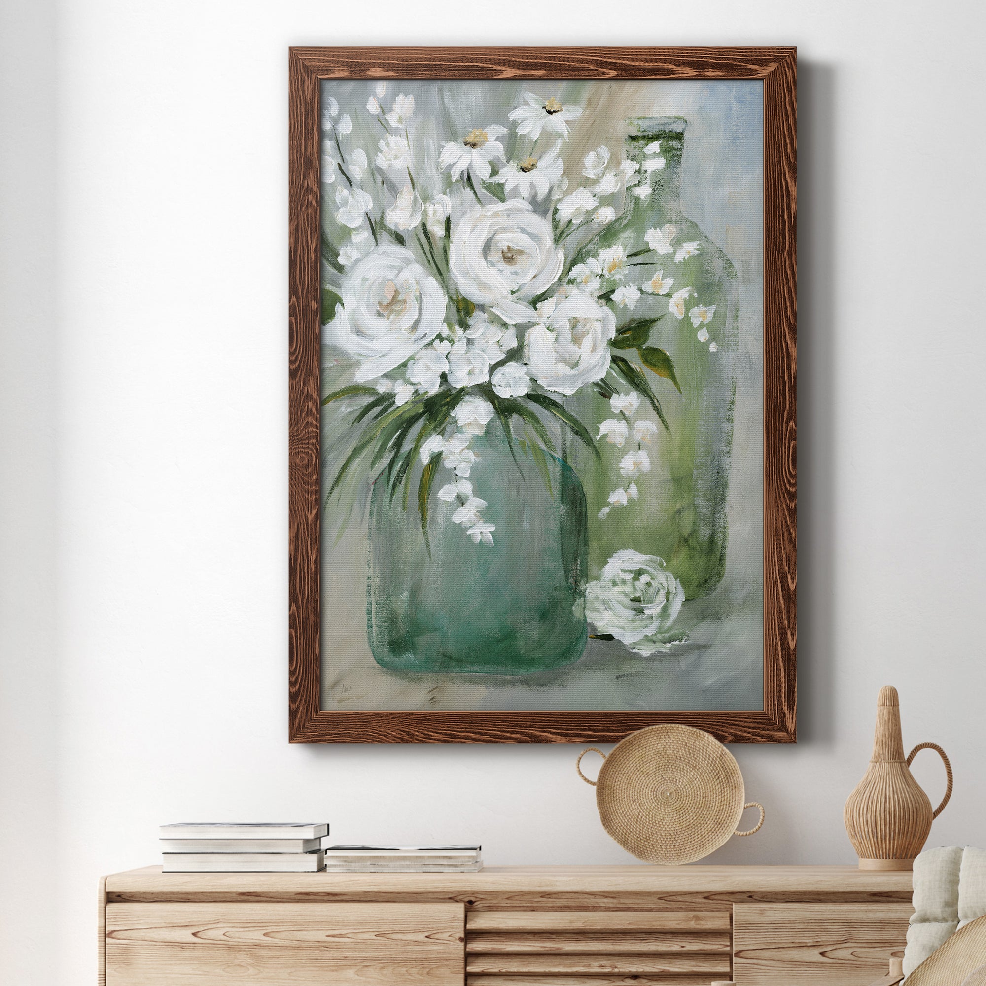 Rosey Afternoon - Premium Canvas Framed in Barnwood - Ready to Hang