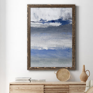 Soft Solace Indigo - Premium Canvas Framed in Barnwood - Ready to Hang