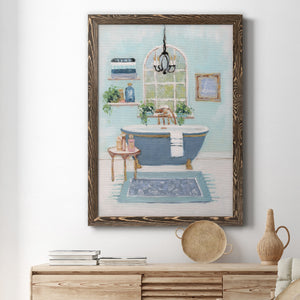 Blue Bath I - Premium Canvas Framed in Barnwood - Ready to Hang