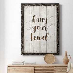 Hang Your Towel - Premium Canvas Framed in Barnwood - Ready to Hang