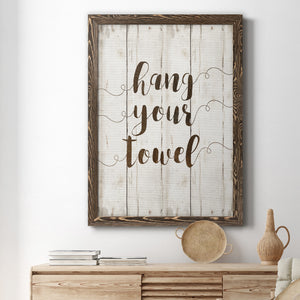 Hang Your Towel - Premium Canvas Framed in Barnwood - Ready to Hang