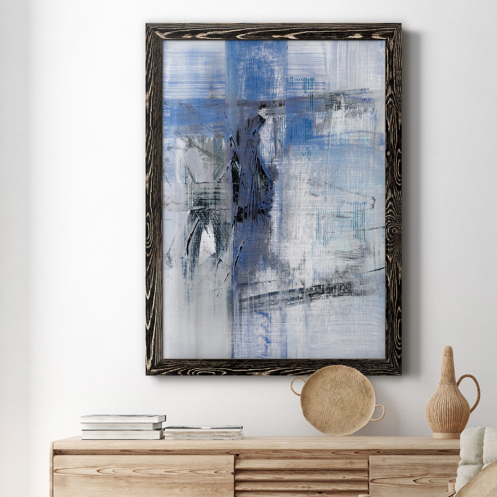 Reflections in Indigo - Premium Canvas Framed in Barnwood - Ready to Hang