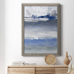 Soft Solace Indigo - Premium Canvas Framed in Barnwood - Ready to Hang