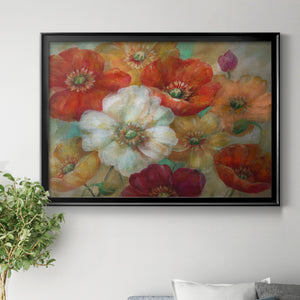 Poppycentric - Modern Framed Canvas Print