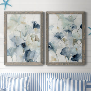 Indigo Ginkgo I- Premium Framed Canvas in Barnwood - Ready to Hang