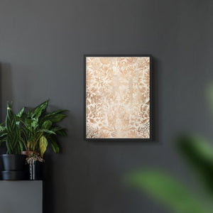 Walnut Damask I - Restickable Framed Art Print