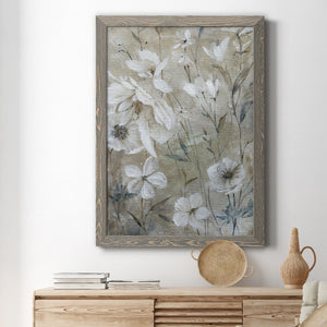 Wildflower Whites - Premium Canvas Framed in Barnwood - Ready to Hang