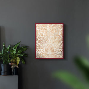 Walnut Damask I - Restickable Framed Art Print