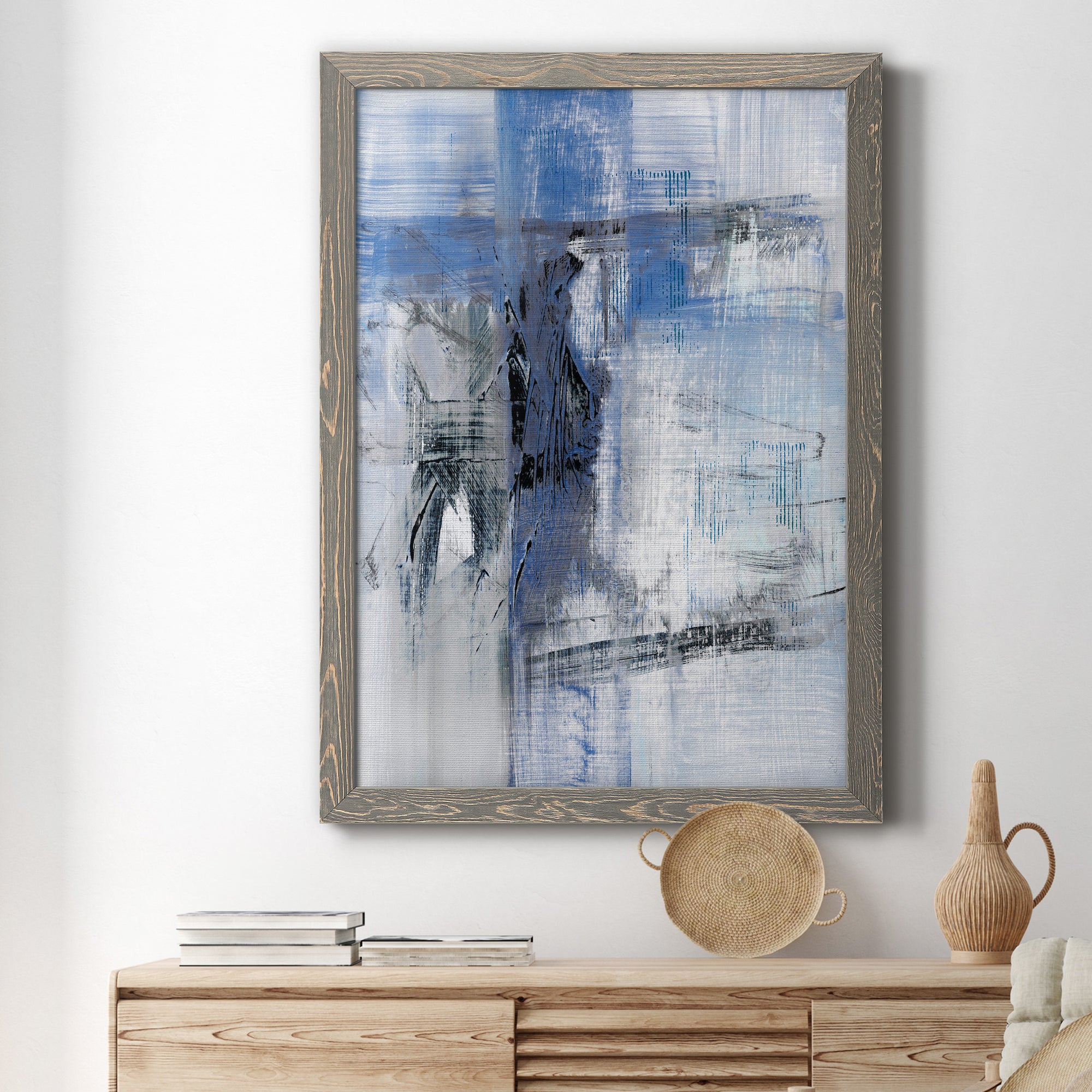 Reflections in Indigo - Premium Canvas Framed in Barnwood - Ready to Hang