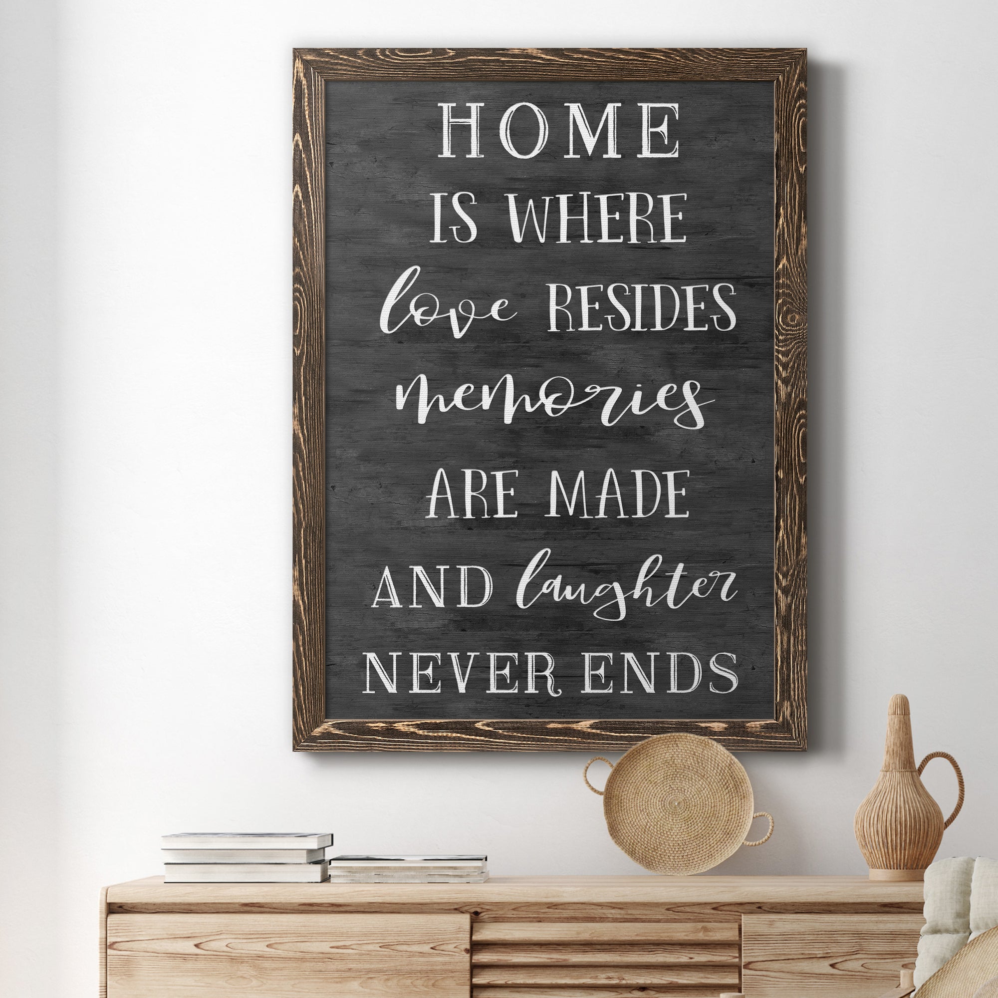 Love Resides - Premium Canvas Framed in Barnwood - Ready to Hang