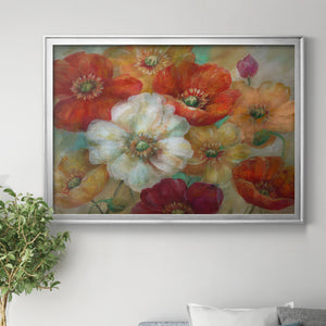 Poppycentric - Modern Framed Canvas Print