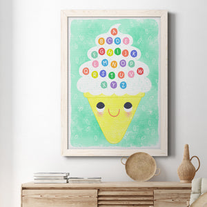 Ice Cream Alphabet - Premium Canvas Framed in Barnwood - Ready to Hang