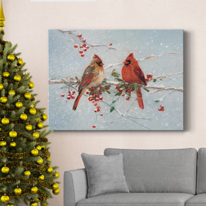 Cardinals in Winter - Premium Gallery Wrapped Canvas  - Ready to Hang