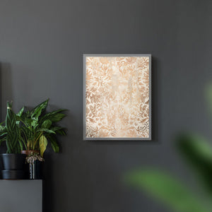 Walnut Damask I - Restickable Framed Art Print