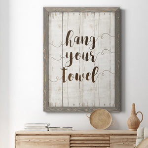 Hang Your Towel - Premium Canvas Framed in Barnwood - Ready to Hang