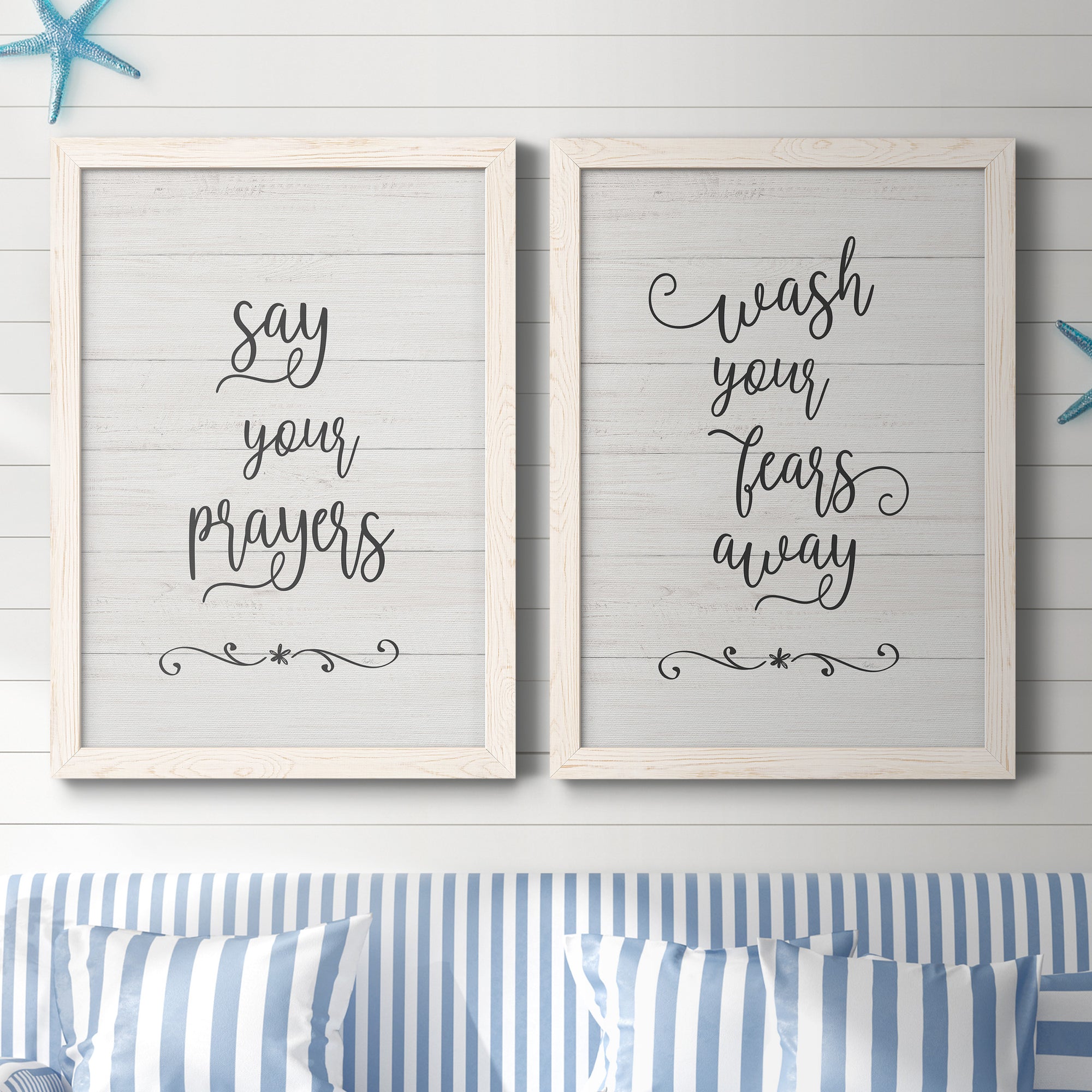 Say Your Prayers- Premium Framed Canvas in Barnwood - Ready to Hang