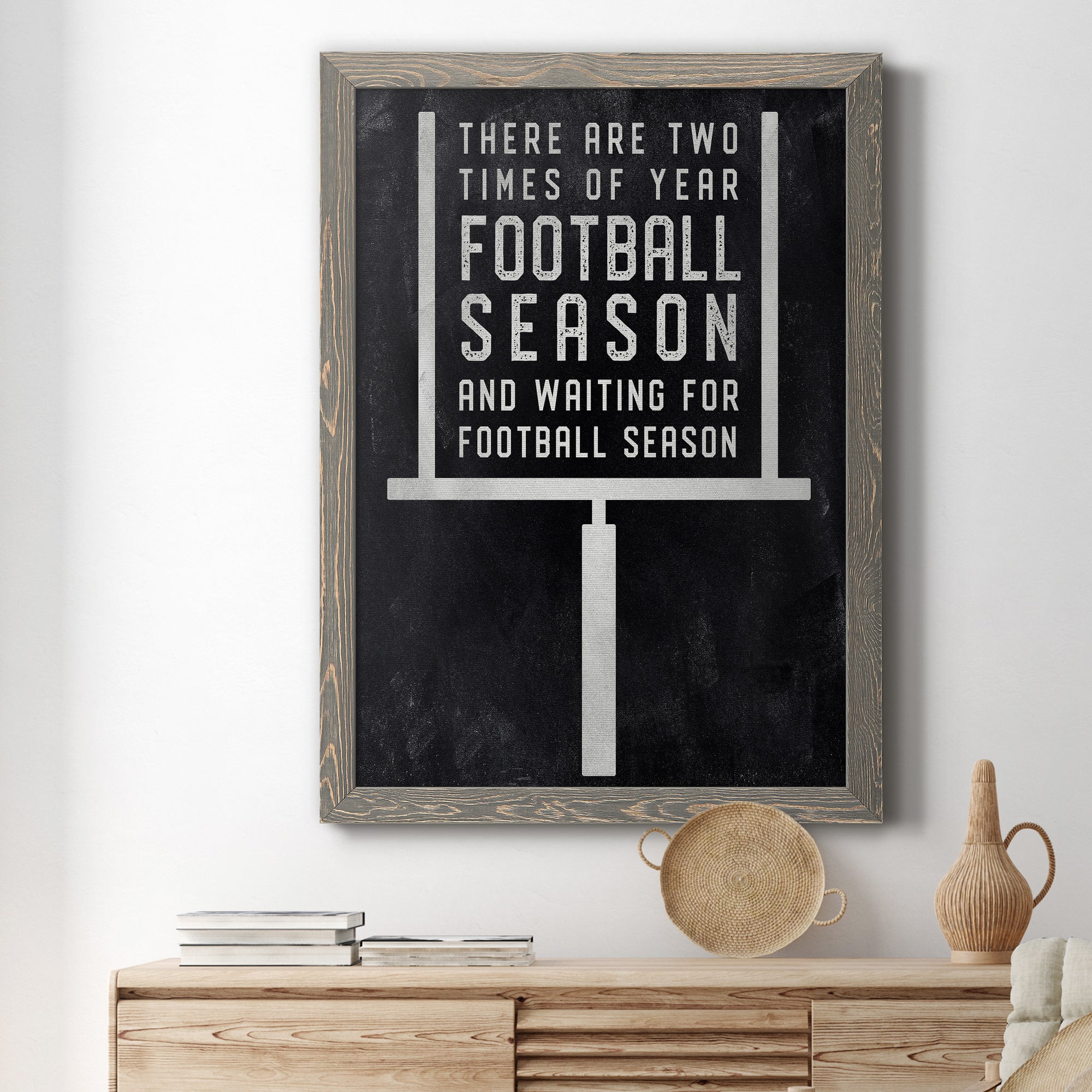 Football Season - Premium Canvas Framed in Barnwood - Ready to Hang