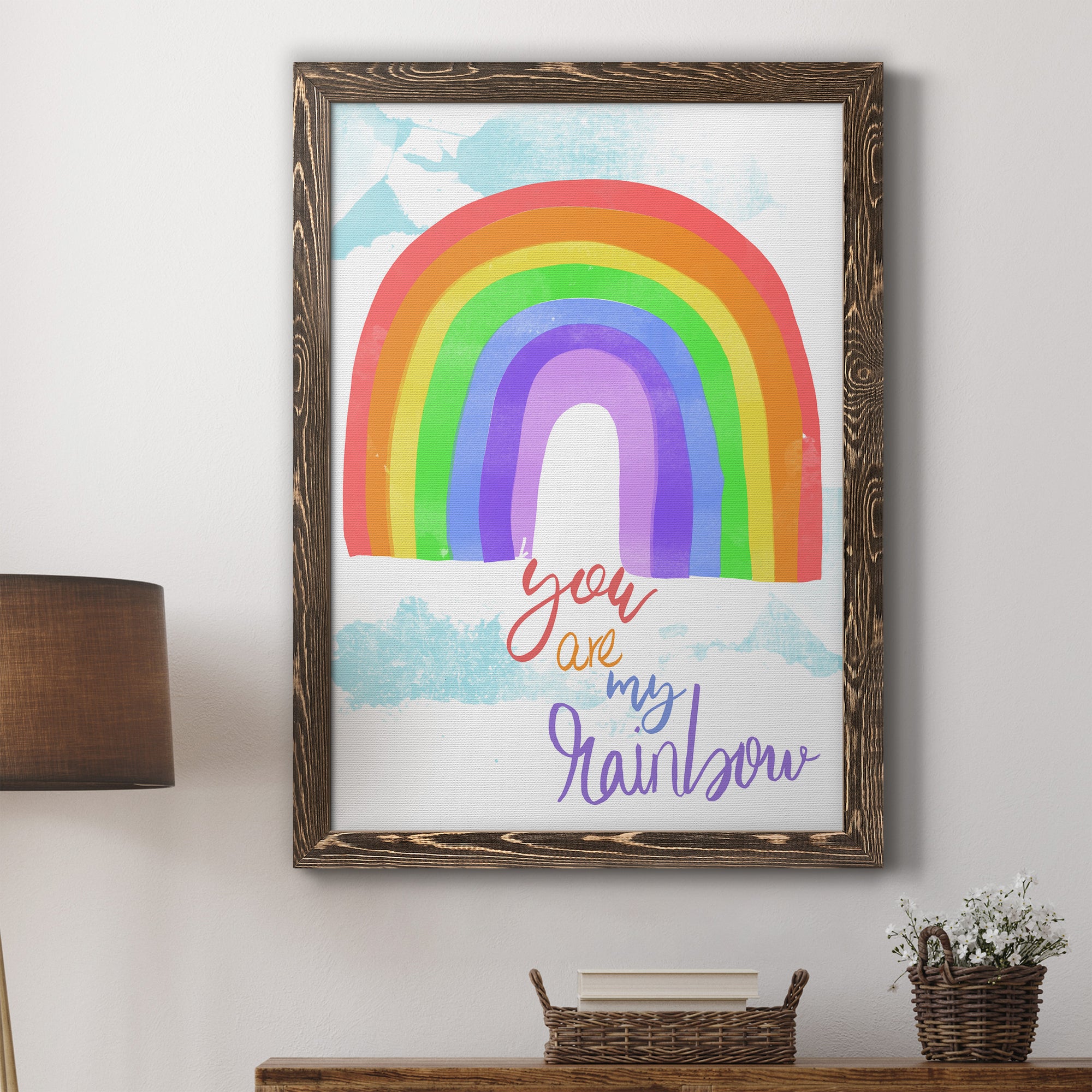 You Are My Rainbow - Premium Canvas Framed in Barnwood - Ready to Hang