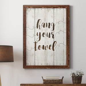 Hang Your Towel - Premium Canvas Framed in Barnwood - Ready to Hang