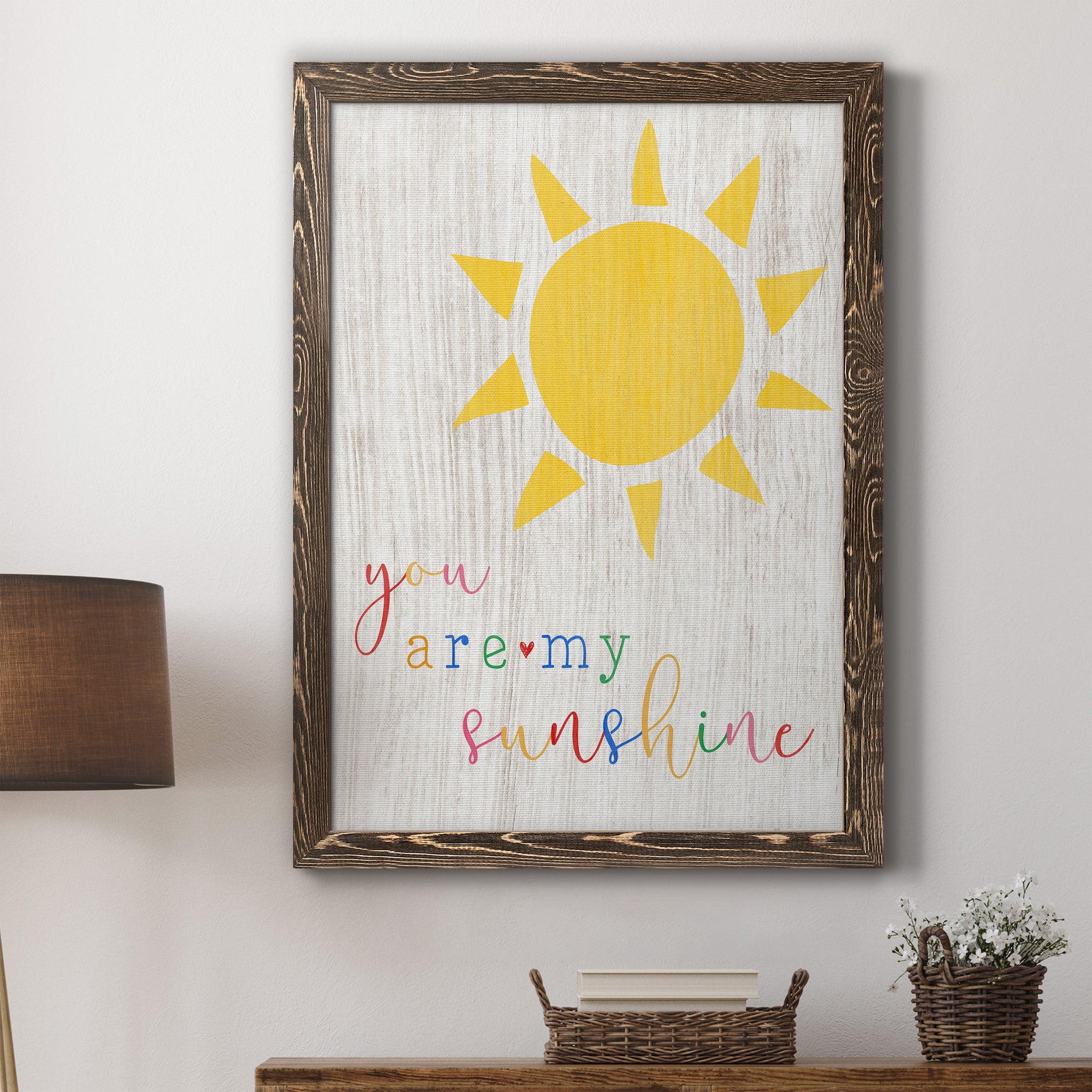 You are my Sunshine - Premium Canvas Framed in Barnwood - Ready to Hang