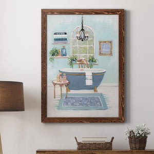 Blue Bath I - Premium Canvas Framed in Barnwood - Ready to Hang