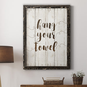 Hang Your Towel - Premium Canvas Framed in Barnwood - Ready to Hang