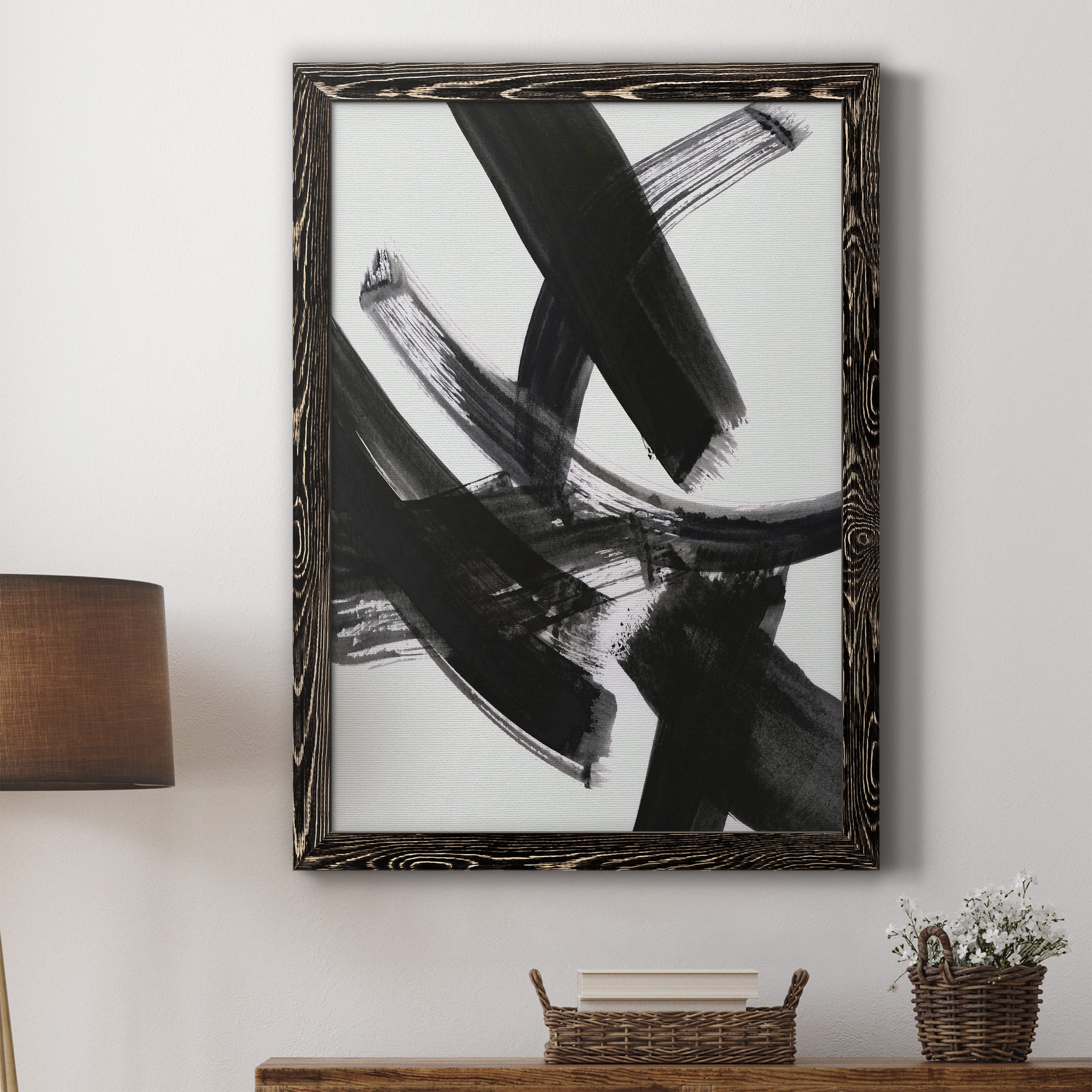 Black Magic I - Premium Canvas Framed in Barnwood - Ready to Hang