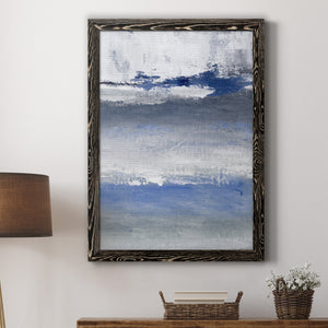 Soft Solace Indigo - Premium Canvas Framed in Barnwood - Ready to Hang