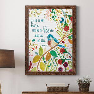 He is Risen - Premium Canvas Framed in Barnwood - Ready to Hang
