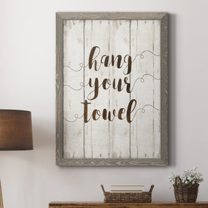 Hang Your Towel - Premium Canvas Framed in Barnwood - Ready to Hang