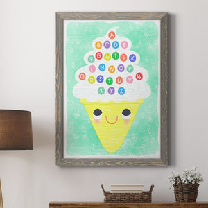 Ice Cream Alphabet - Premium Canvas Framed in Barnwood - Ready to Hang