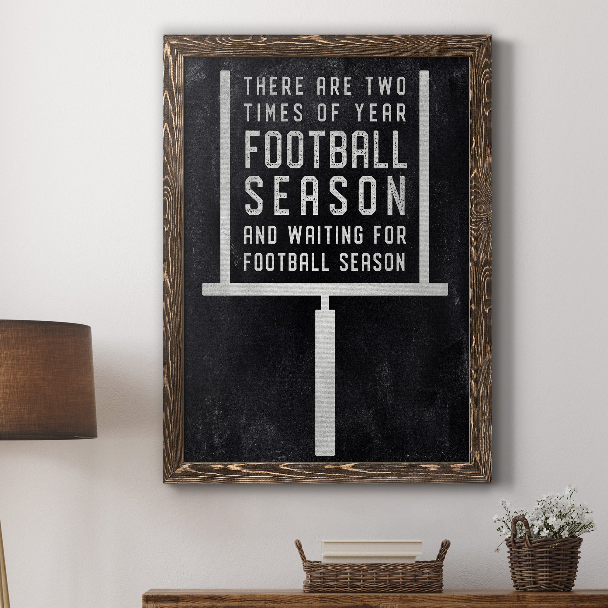 Football Season - Premium Canvas Framed in Barnwood - Ready to Hang